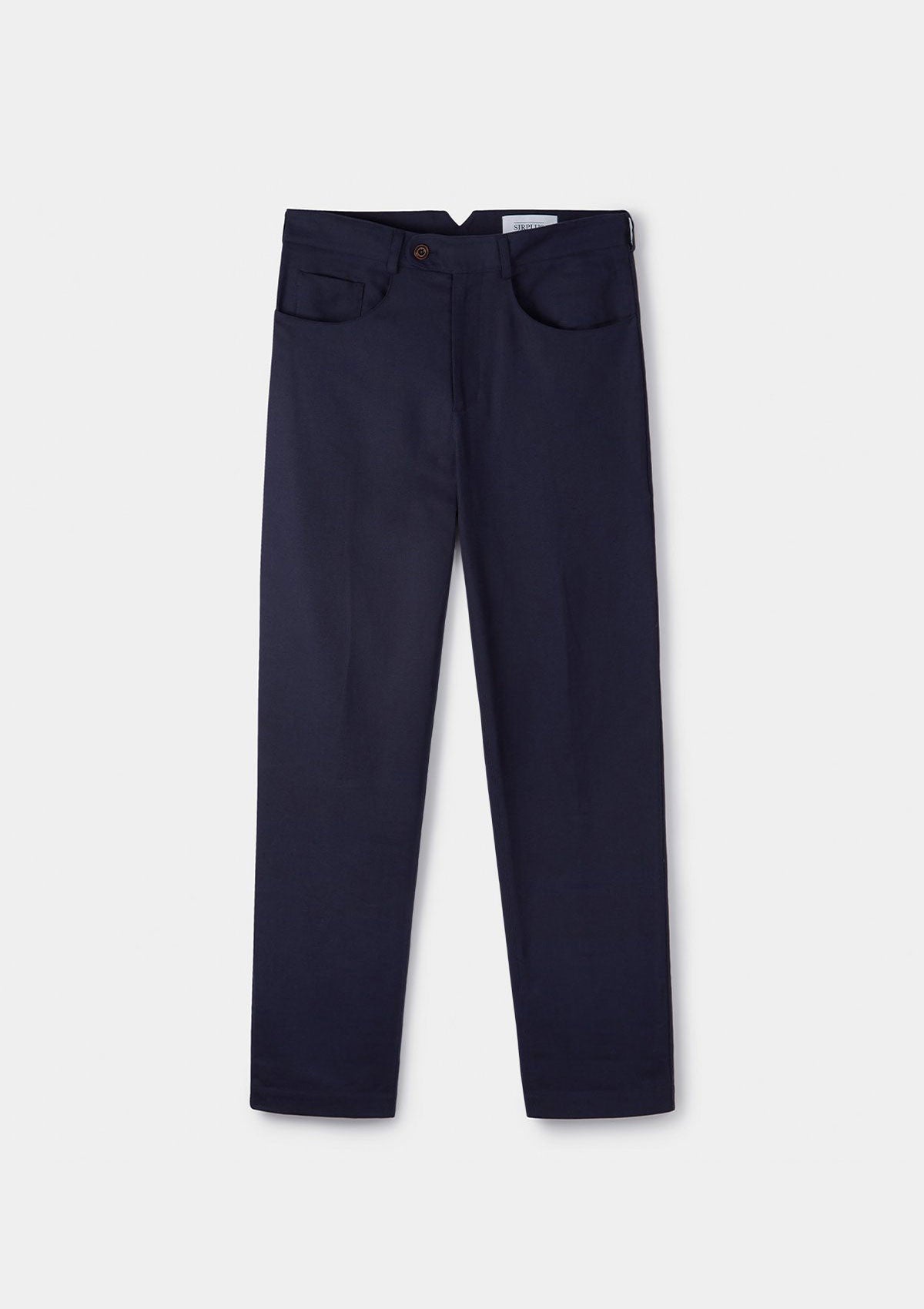 Navy Arnad Cotton Linen Casual Trousers, Casual Trousers - SIRPLUS