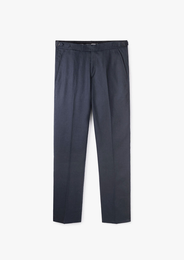 Navy Cotton Linen Formal Trouser, Formal Trousers - SIRPLUS