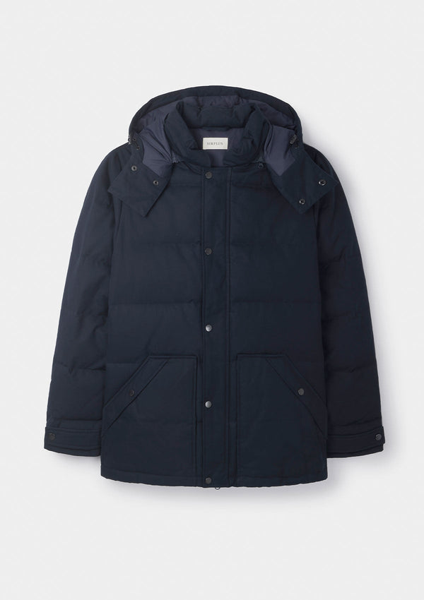 Navy Ventile Cotton Down Jacket, Coats - SIRPLUS
