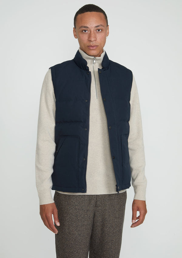 Navy Ventile Organic Cotton Down Gilet, Gilets - SIRPLUS