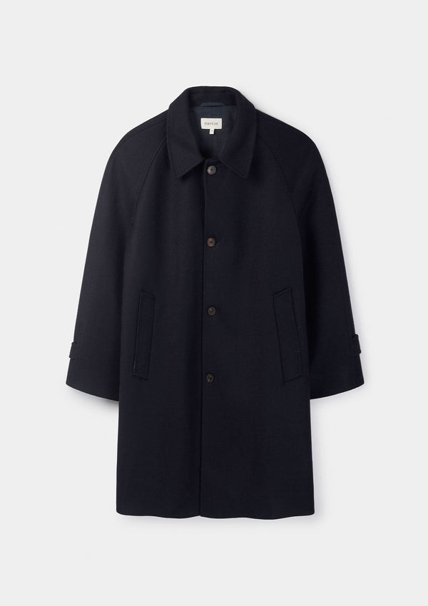 Navy Wool Overcoat, Coats - SIRPLUS