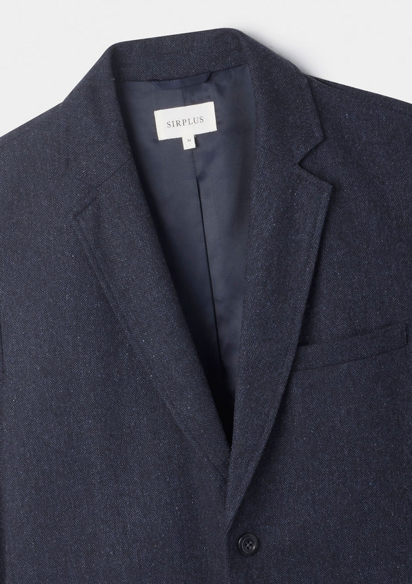 Navy Wool Silk Blazer, Blazer - SIRPLUS