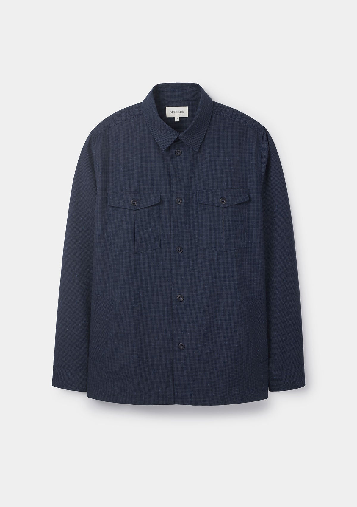 Navy Yarn Dyed Wool Cotton Overshirt | SIRPLUS