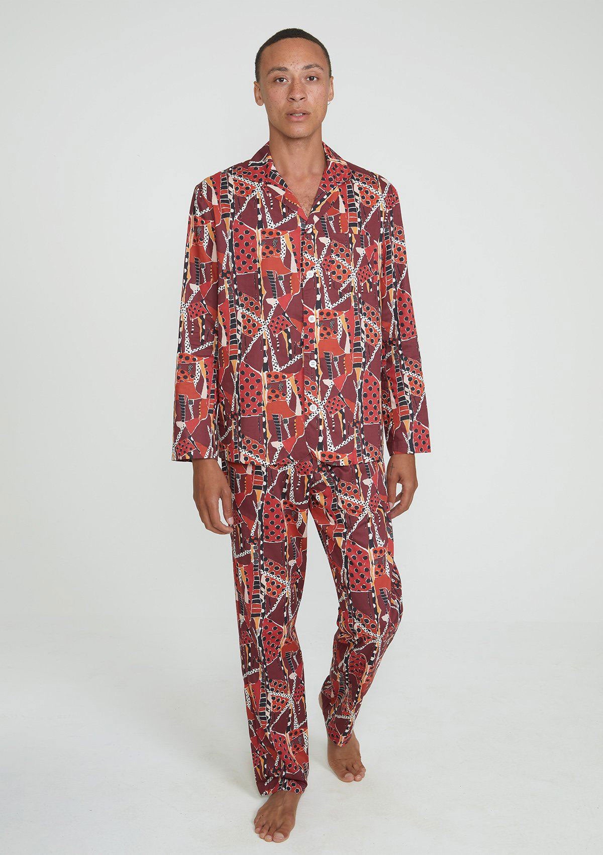 Red Krasner Pyjamas - Made with Liberty Fabric, Pyjamas - SIRPLUS