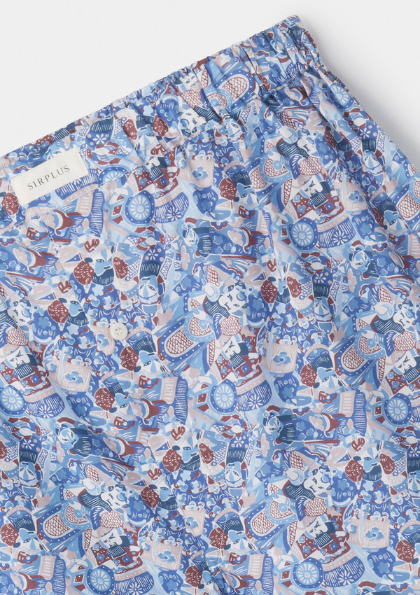 Amanda's Opera Blue Boxer Shorts - Made with Liberty Fabric, Boxer Shorts - SIRPLUS