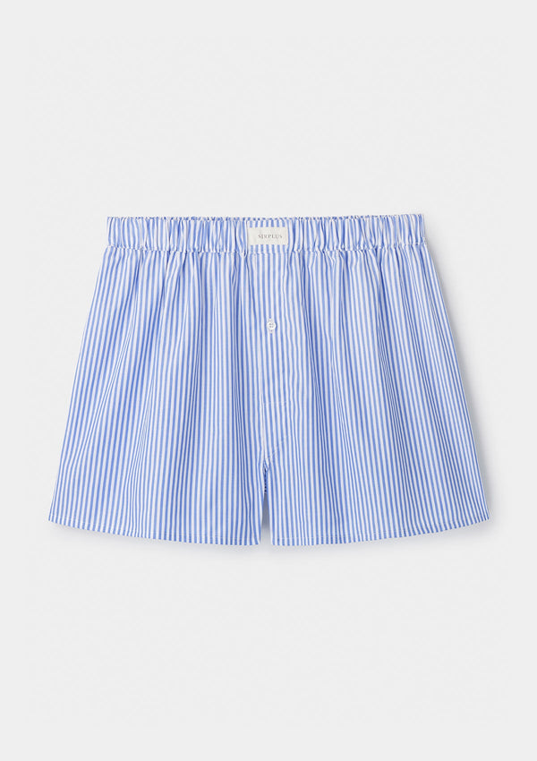 Blue & White Striped Cotton Boxer Shorts, Boxer Shorts - SIRPLUS