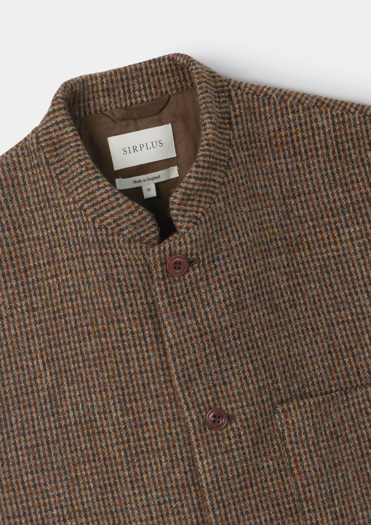 Brown Harris Tweed Nehru Waistcoat, - SIRPLUS