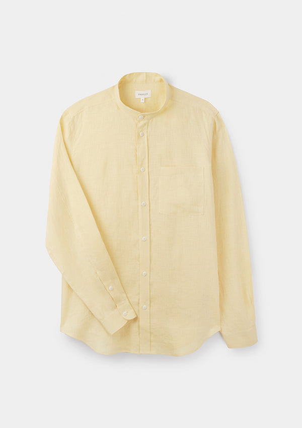 Cornfield Yellow Linen Grandad Shirt, Grandad Shirt - SIRPLUS
