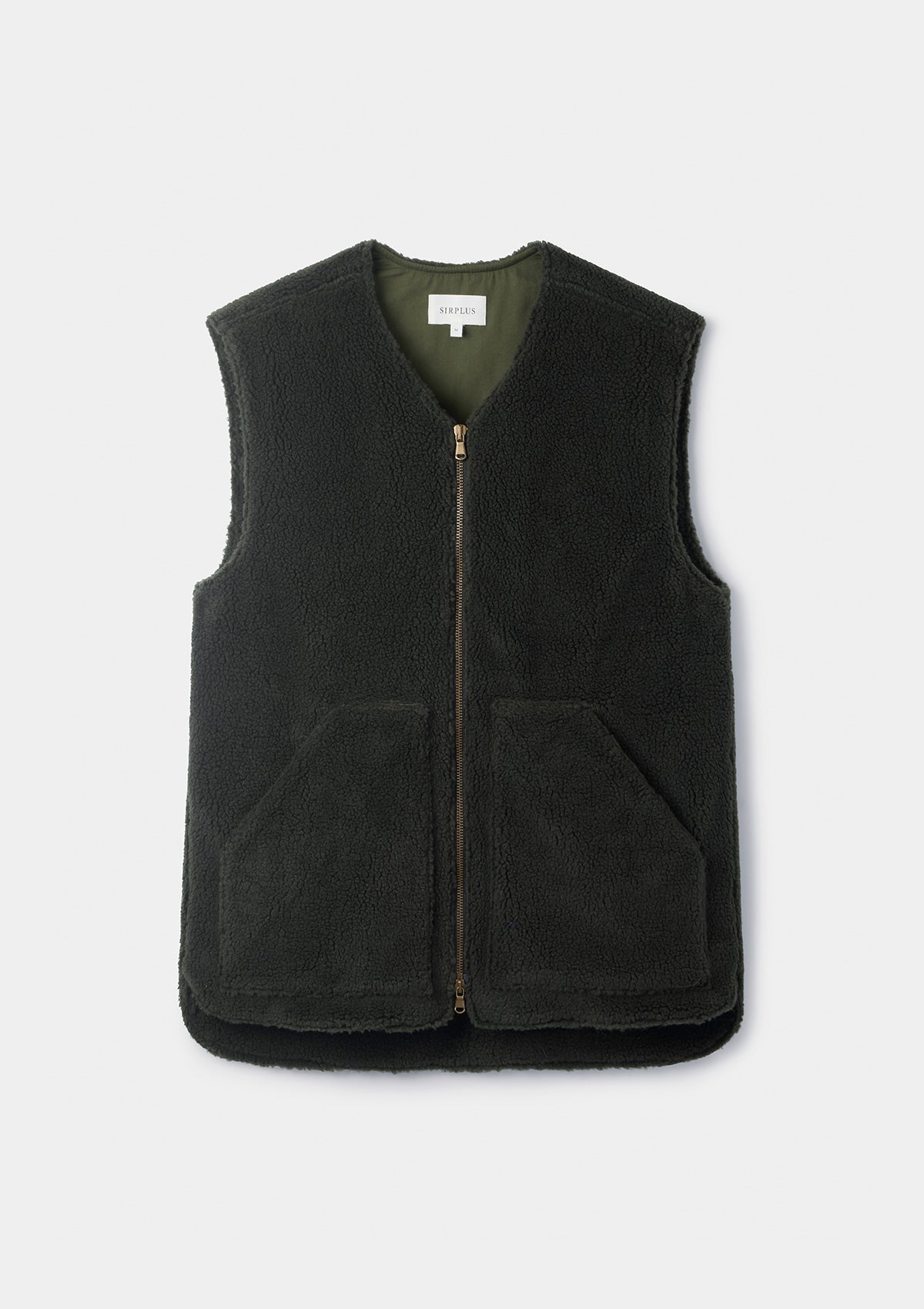 Dark Green Teddy Gilet, Gilets - SIRPLUS