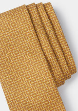 Mustard Leaf Print Tie, Ties - SIRPLUS