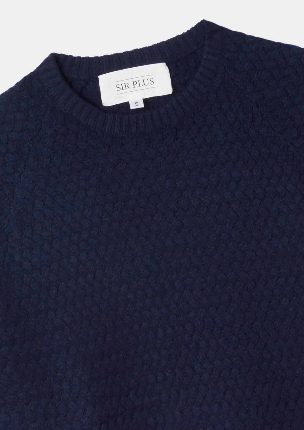 Navy Basket Weave Cashmere Jumper, Knitwear - SIRPLUS