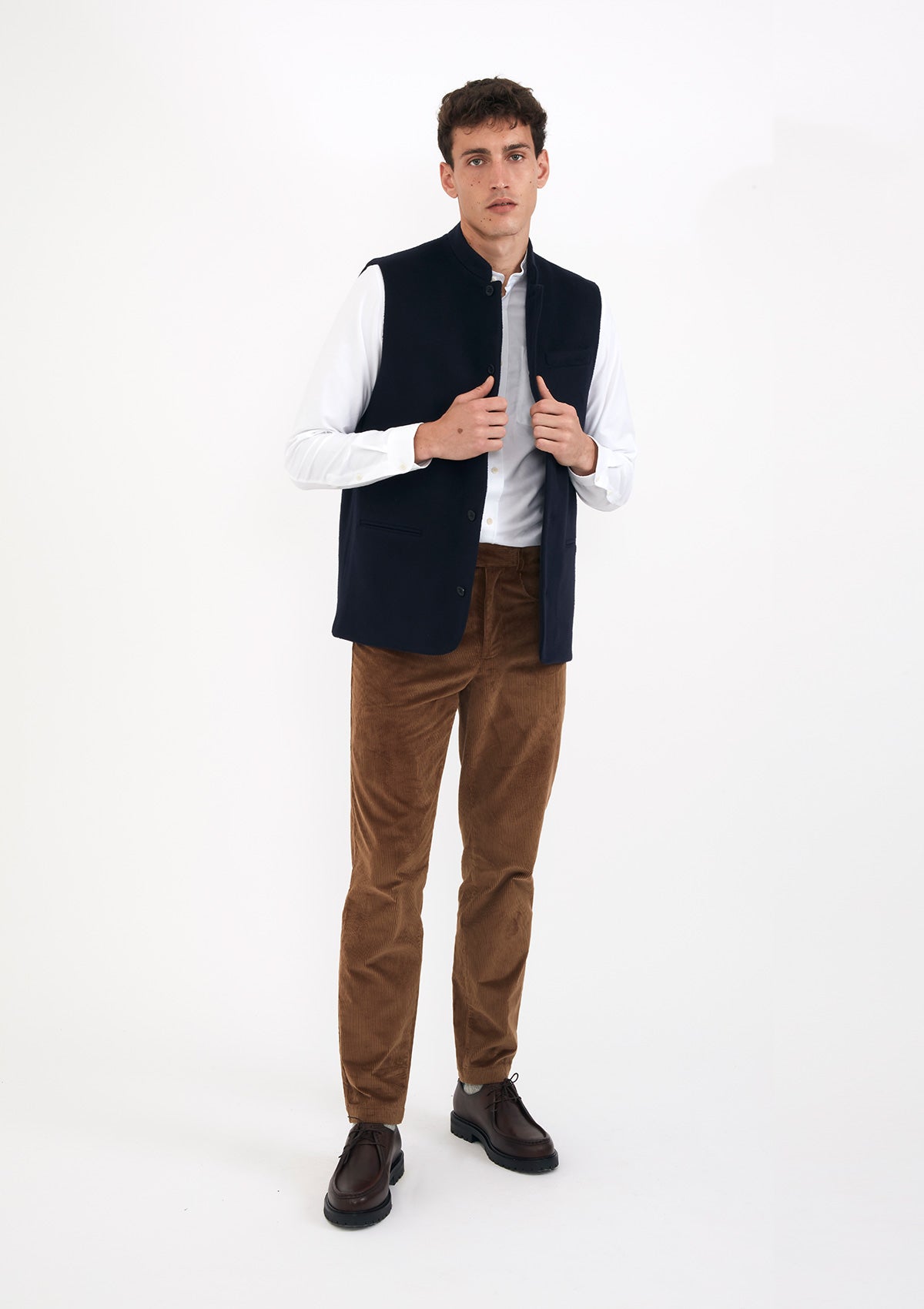 Navy Cashmere Nehru Waistcoat, Nehru Waistcoats - SIRPLUS