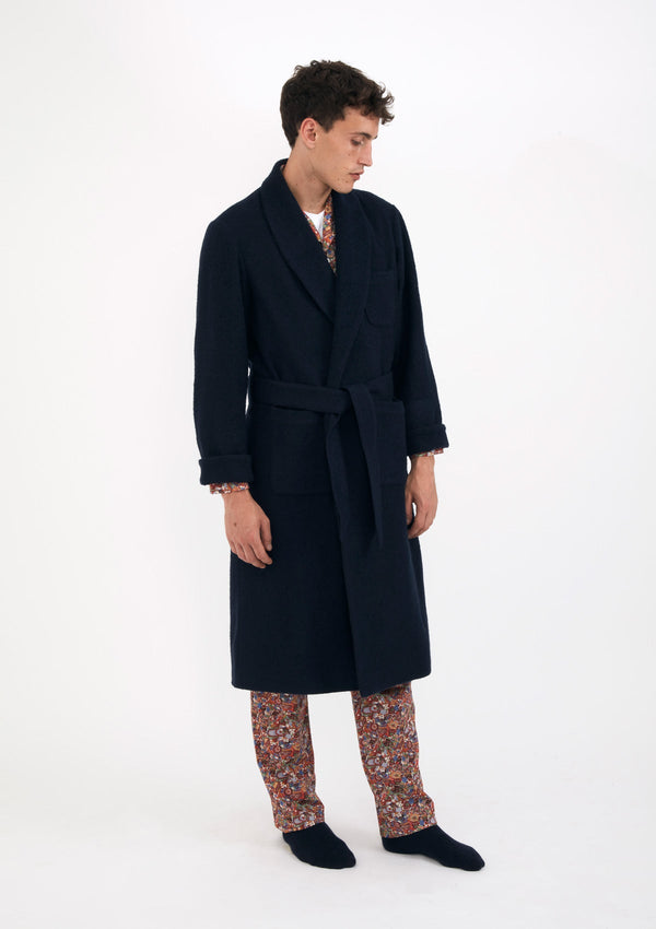 Navy Wool Dressing Gown, Dressing Gowns - SIRPLUS