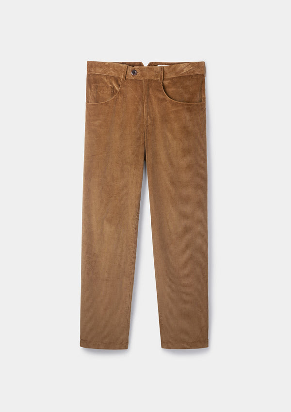 Tan Cotton-Corduory Casual Trousers, Casual Trousers - SIRPLUS
