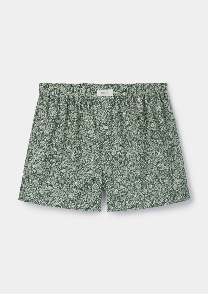 Theodore Manor Green Boxer Shorts - Made with Liberty Fabric, Boxer Shorts - SIRPLUS