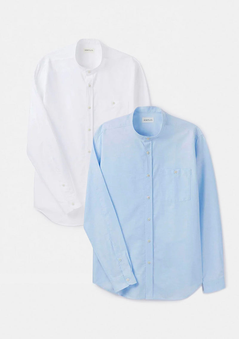 White Oxford Grandad Shirt, Grandad Shirt - SIRPLUS
