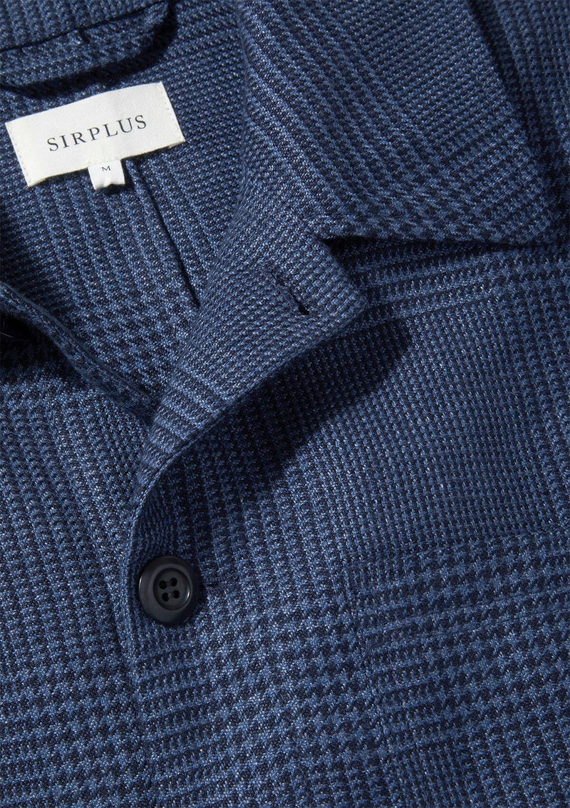 Blue Prince of Wales Check Linen Chore Jacket | SIRPLUS