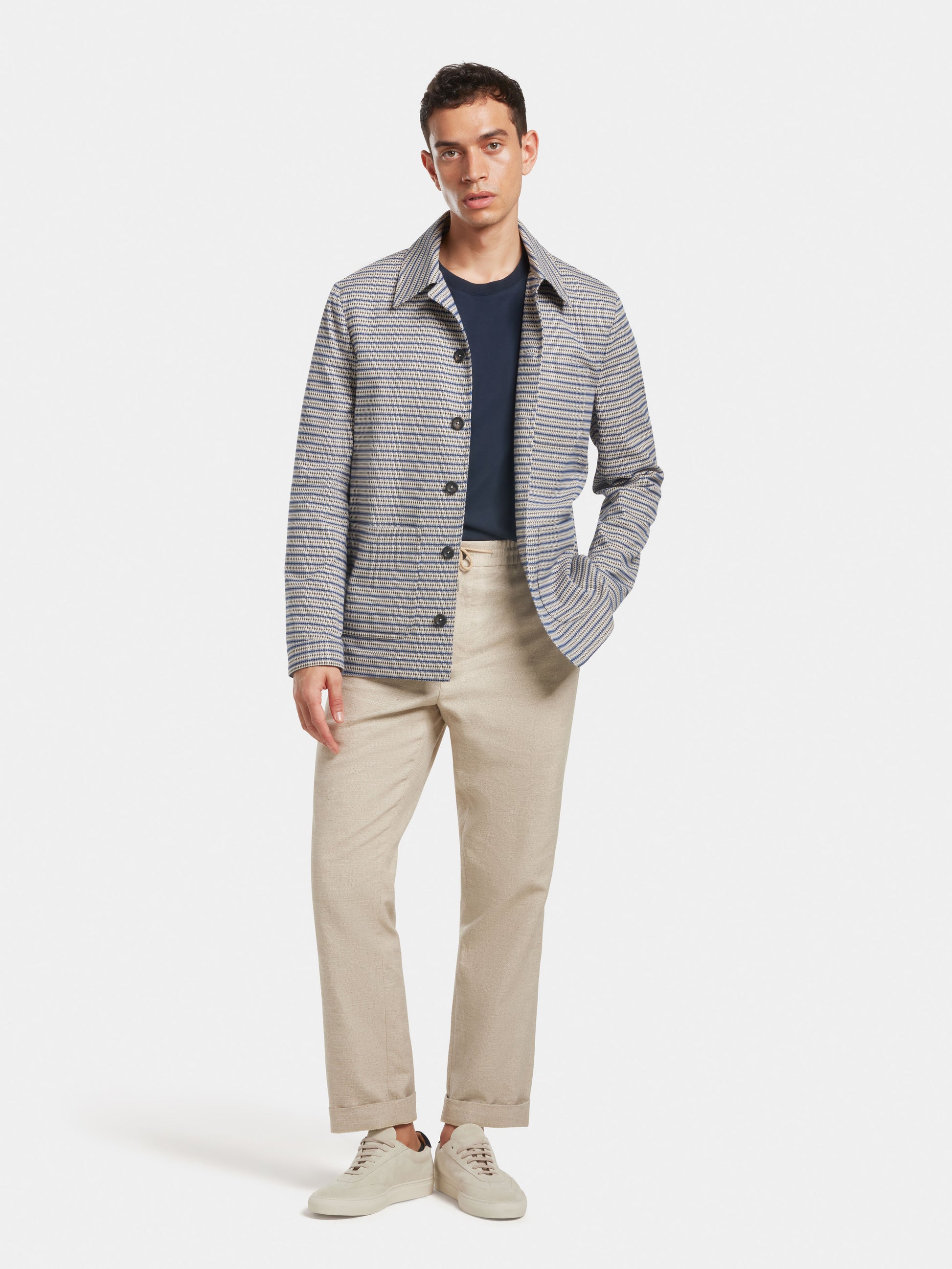 Cream Cotton Pattern-Weave Chore Jacket - Limited Edition, Chore Jackets - SIRPLUS
