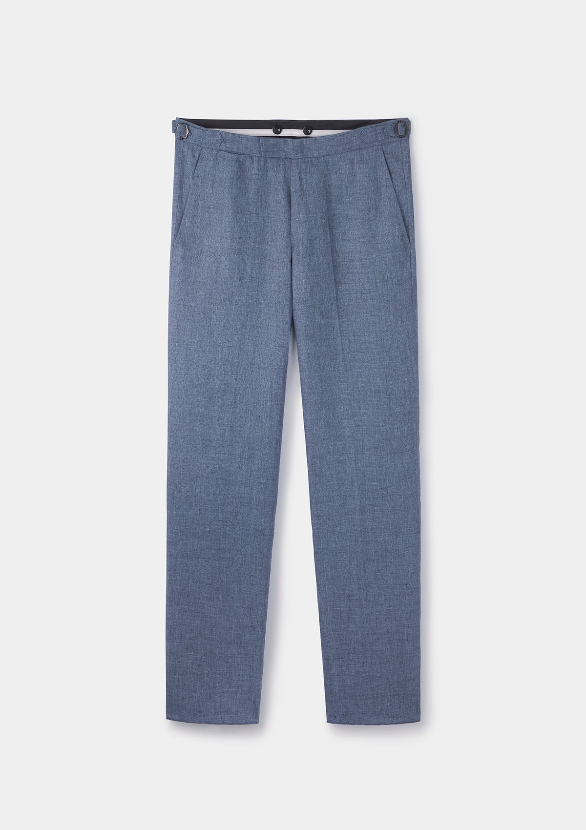 French Blue Linen Formal Trousers, Formal Trousers - SIRPLUS