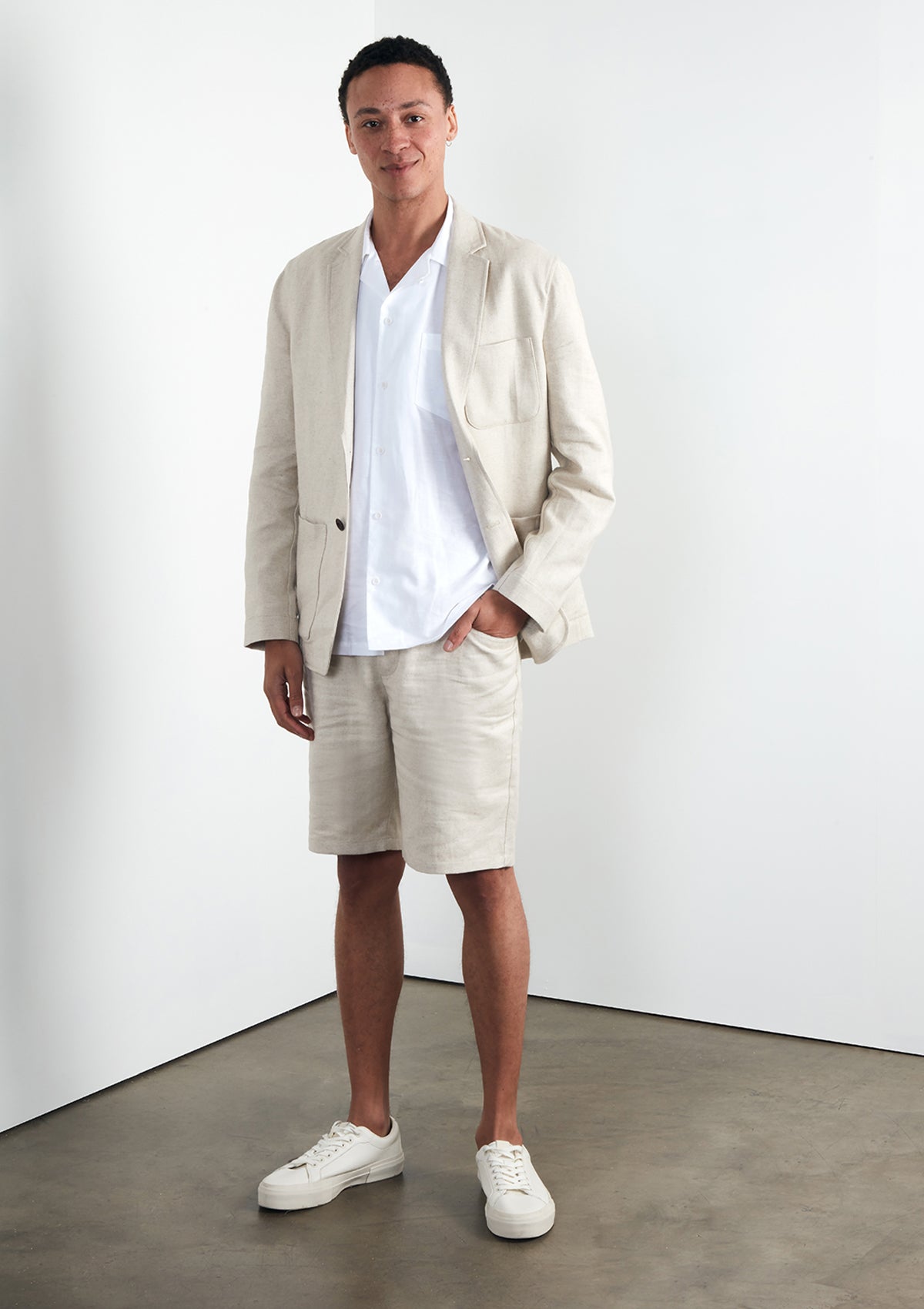 Sand Cotton Linen Shorts, Shorts - SIRPLUS