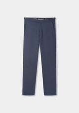 Navy Cotton Linen Formal Trousers, Formal Trousers - SIRPLUS