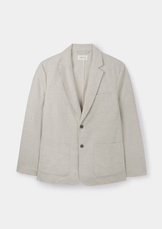 Sand Cotton Linen Blazer, Unlined Blazers - SIRPLUS