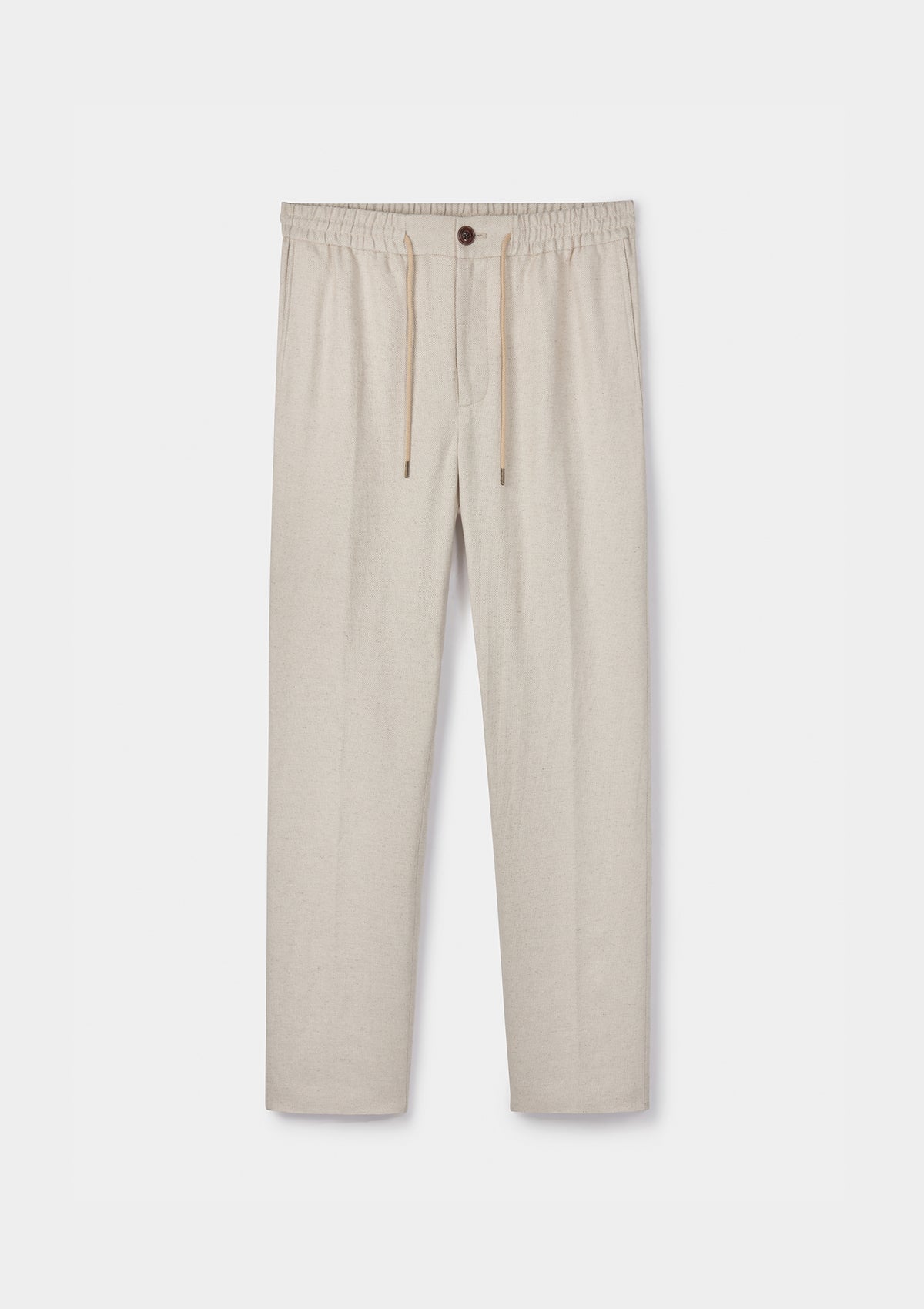 Sand Cotton Linen Drawstring Trousers, Casual Trousers - SIRPLUS
