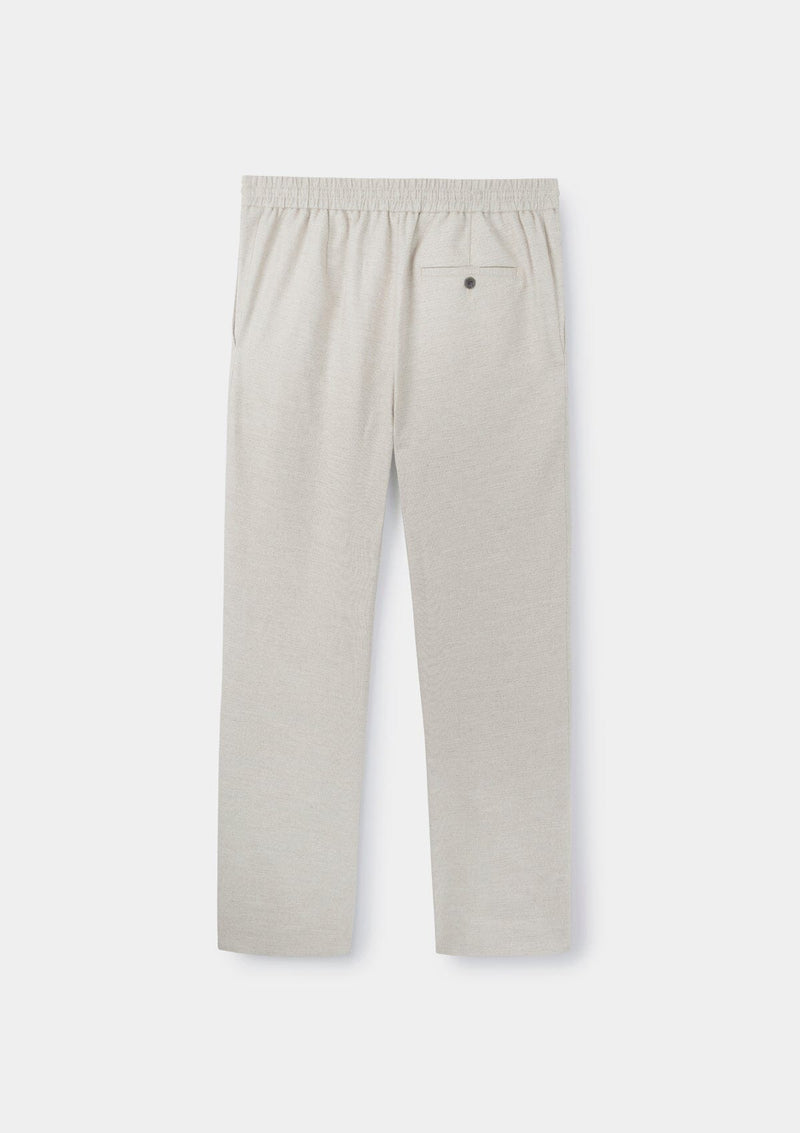 Sand Cotton Linen Drawstring Trousers, Casual Trousers - SIRPLUS