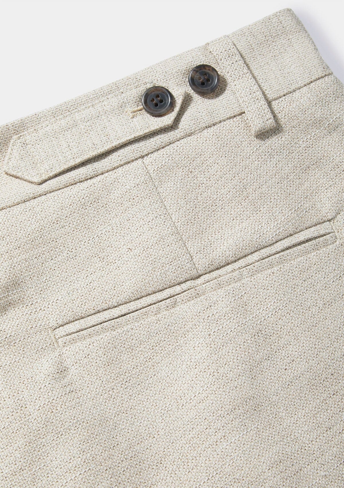 Sand Cotton Linen Pleated Trousers, Casual Trousers - SIRPLUS