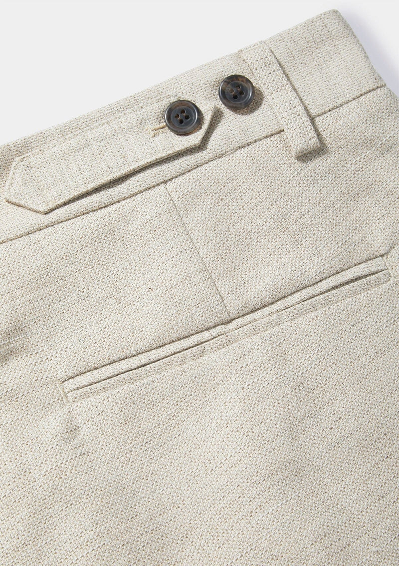Sand Cotton Linen Pleated Trousers, Casual Trousers - SIRPLUS