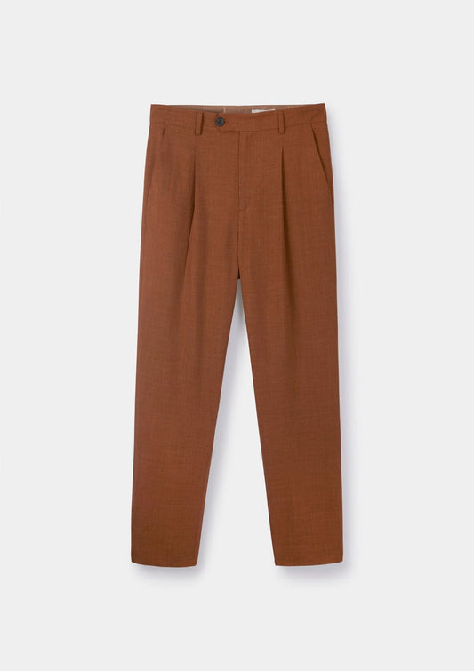 Sienna Virgin Wool Silk Pleated Trousers, Casual Trousers - SIRPLUS