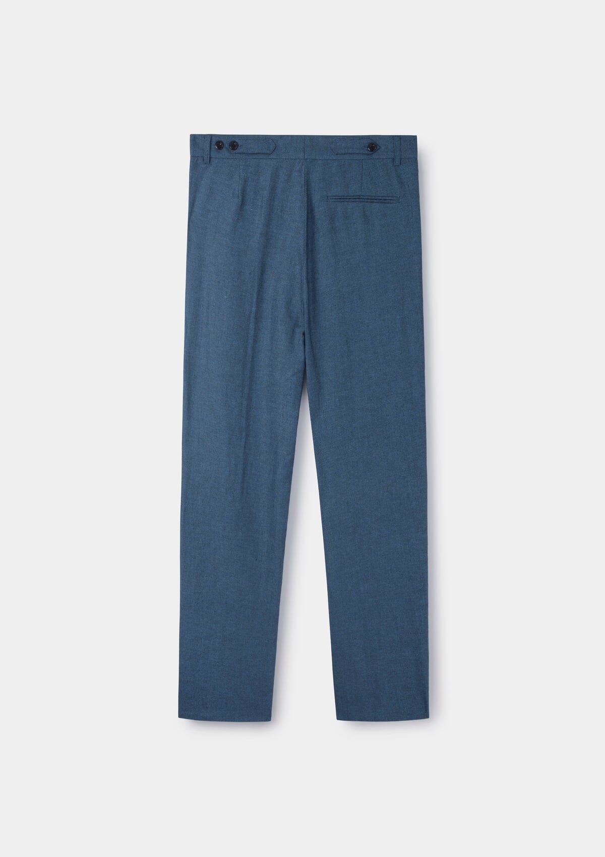 Steel Blue Twill Pleated Trousers, Casual Trousers - SIRPLUS