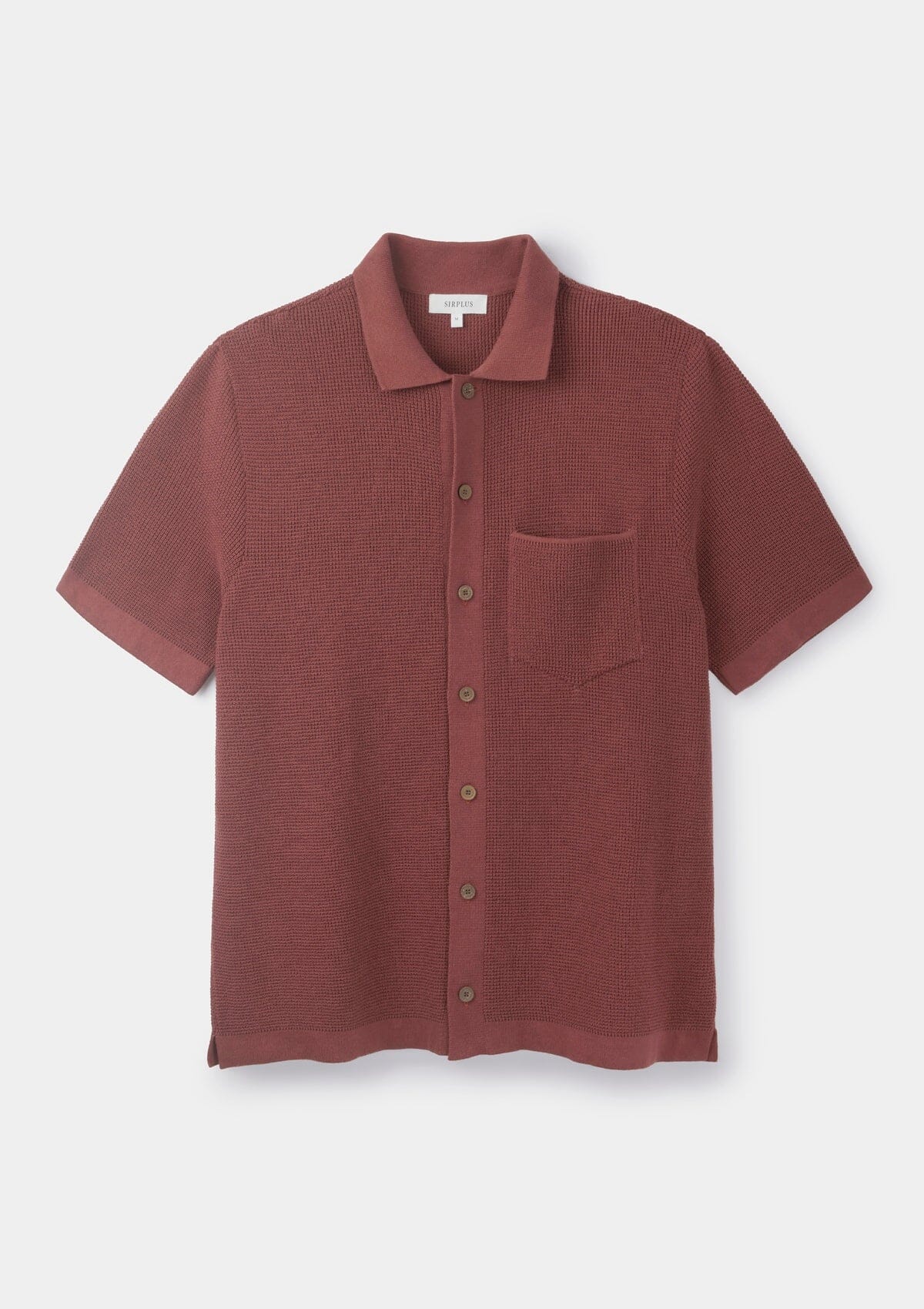 Terracotta Waffle Knit Polo, Polo Shirts - SIRPLUS