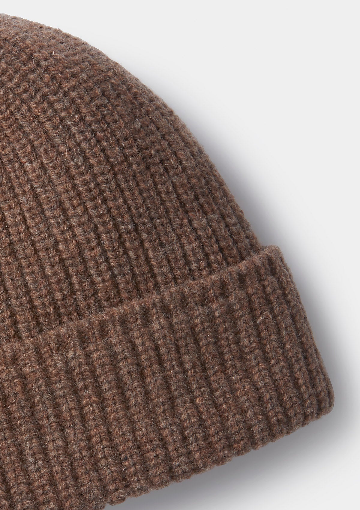 Tobacco Lambswool Ribbed Beanie, Hats - SIRPLUS