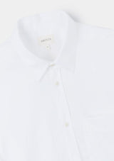White Cotton Linen Collared Shirt, Collar Shirt - SIRPLUS