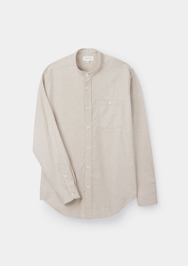 Navy Cotton Cashmere Grandad Shirt | SIRPLUS