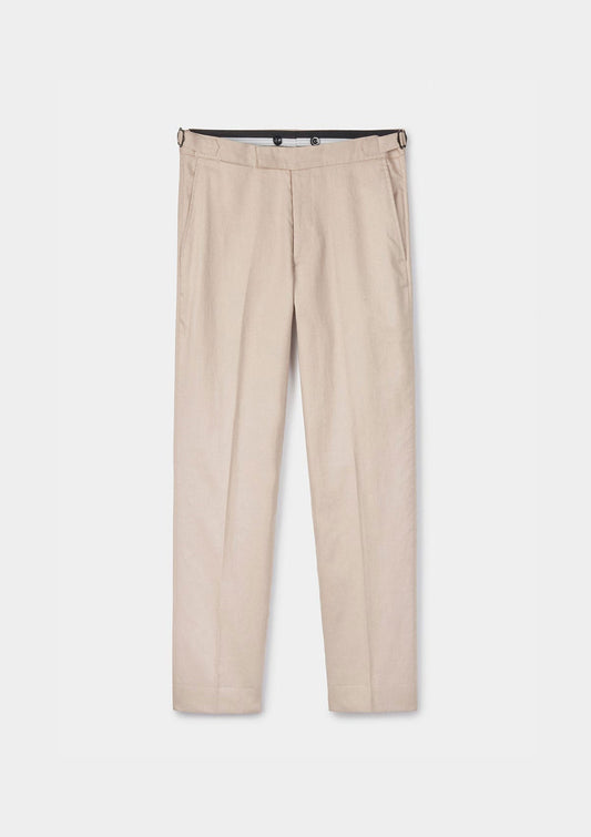 Sand Cotton Linen Formal Trousers, Formal Trousers - SIRPLUS