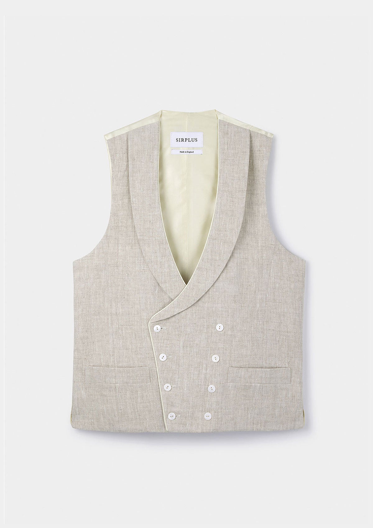 Sand Shawl Lapel Double Breasted Waistcoat, Double Breasted Waistcoats - SIRPLUS