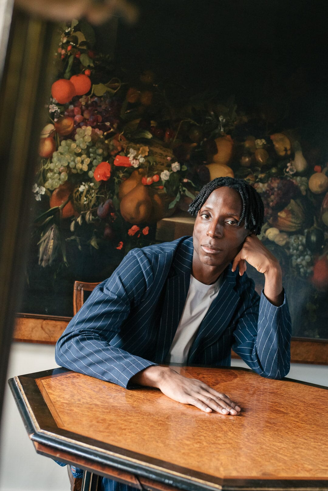 Navy Pinstripe Wool Blazer, Blazer - SIRPLUS