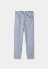 Smoke Blue Cotton Linen Casual Trouser, Casual Trousers - SIRPLUS